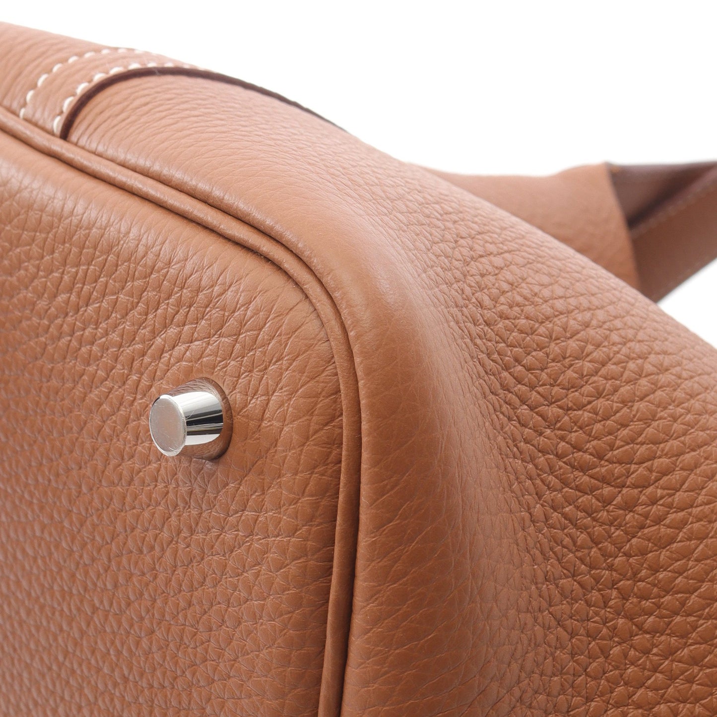 ピコタンロックMM ゴールド ハンドバッグ トリヨンクレマンス ブラウン シルバー金具 K刻印 エルメス バッグ HERMES