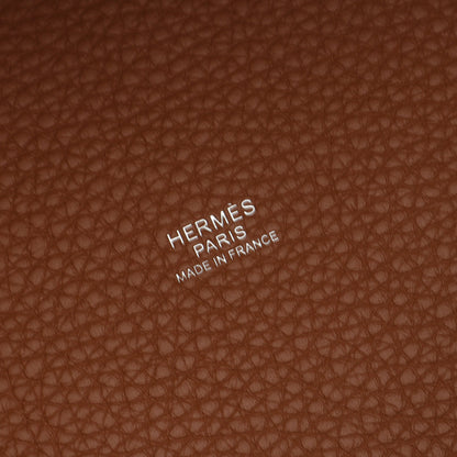 ピコタンロックMM ゴールド ハンドバッグ トリヨンクレマンス ブラウン シルバー金具 K刻印 エルメス バッグ HERMES