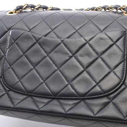 マトラッセ Wフラップ Wチェーンショルダーバッグ ラムスキン ブラック ゴールド金具 シャネル バッグ CHANEL