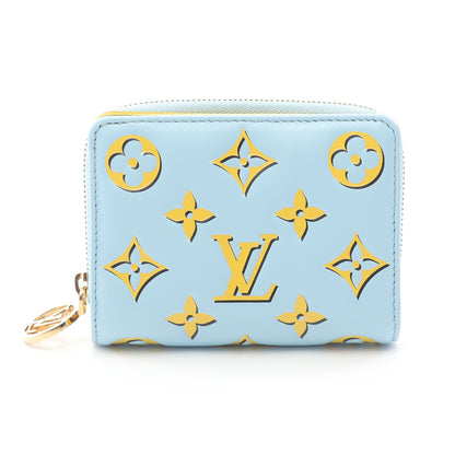 ポルトフォイユ ルー モノグラム ベビーブルー 二つ折り財布 レザー  