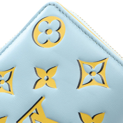 ポルトフォイユ ルー モノグラム ベビーブルー 二つ折り財布 レザー  