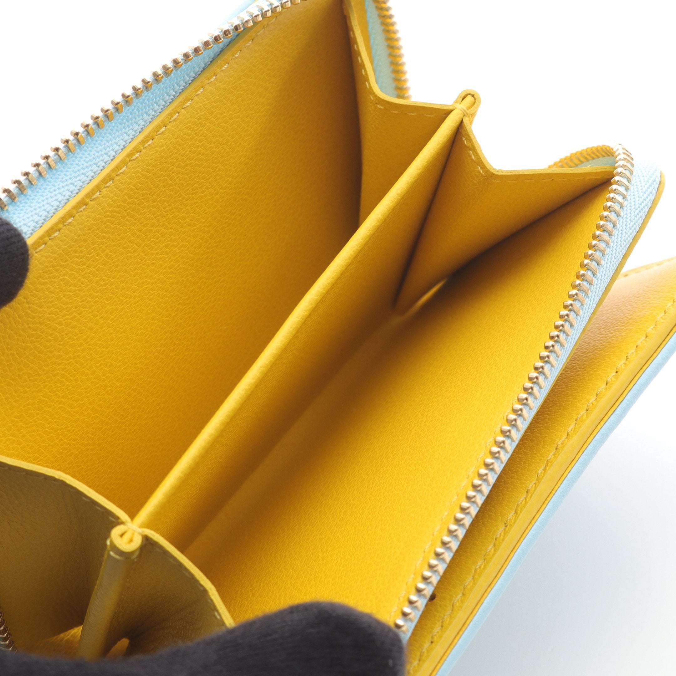 ポルトフォイユ ルー モノグラム ベビーブルー 二つ折り財布 レザー