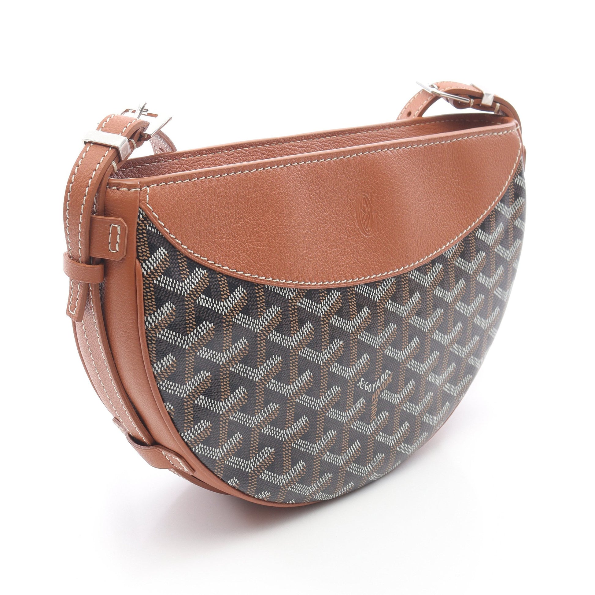 ヒロンデル ショルダーバッグ コーディングキャンバス レザー ブラウン ブラック ゴヤール バッグ GOYARD