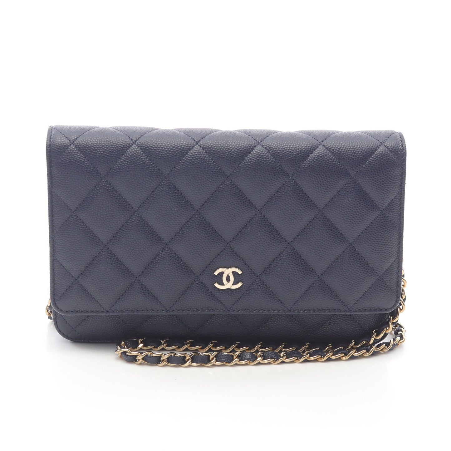 マトラッセ チェーンウォレット キャビアスキン ネイビー ゴールド金具 シャネル バッグ CHANEL
