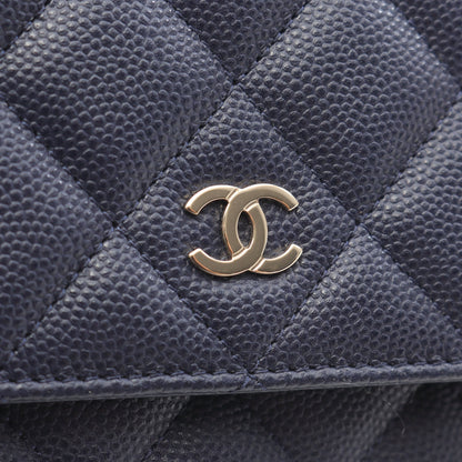 マトラッセ チェーンウォレット キャビアスキン ネイビー ゴールド金具 シャネル バッグ CHANEL