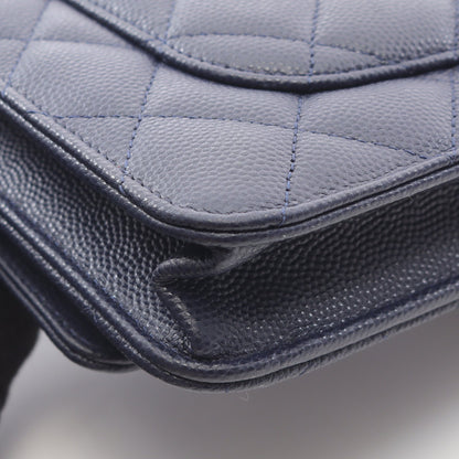 マトラッセ チェーンウォレット キャビアスキン ネイビー ゴールド金具 シャネル バッグ CHANEL