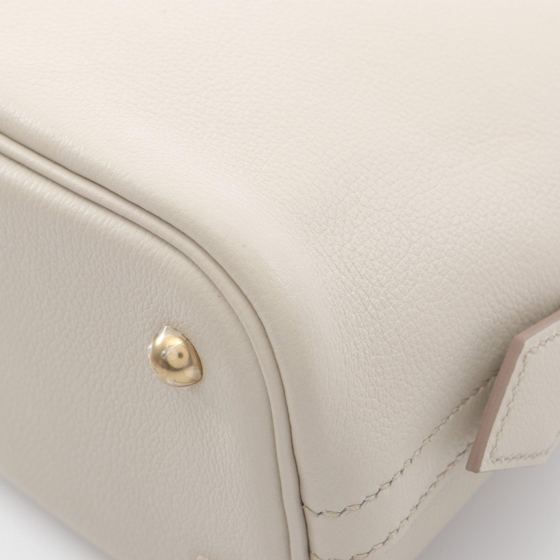 ボリード1923 25 べトン ハンドバッグ エバーカラー アイボリー ゴールド金具 2WAY B刻印 エルメス バッグ HERMES