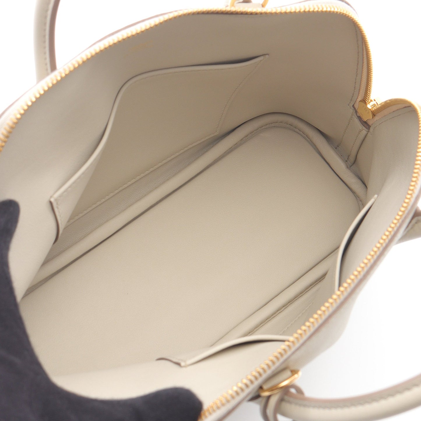 ボリード1923 25 べトン ハンドバッグ エバーカラー アイボリー ゴールド金具 2WAY B刻印 エルメス バッグ HERMES