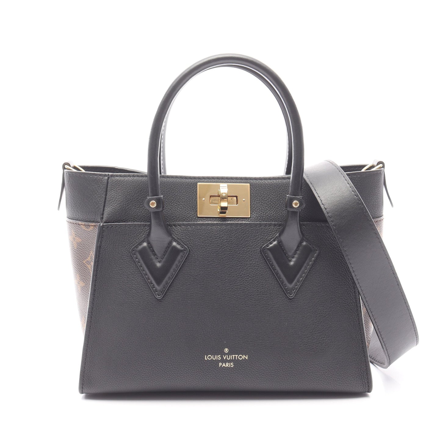 オンマイサイド PM モノグラム ノワール ハンドバッグ レザー PVC ブラック ブラウン 2WAY ルイヴィトン バッグ LOUIS VUITTON
