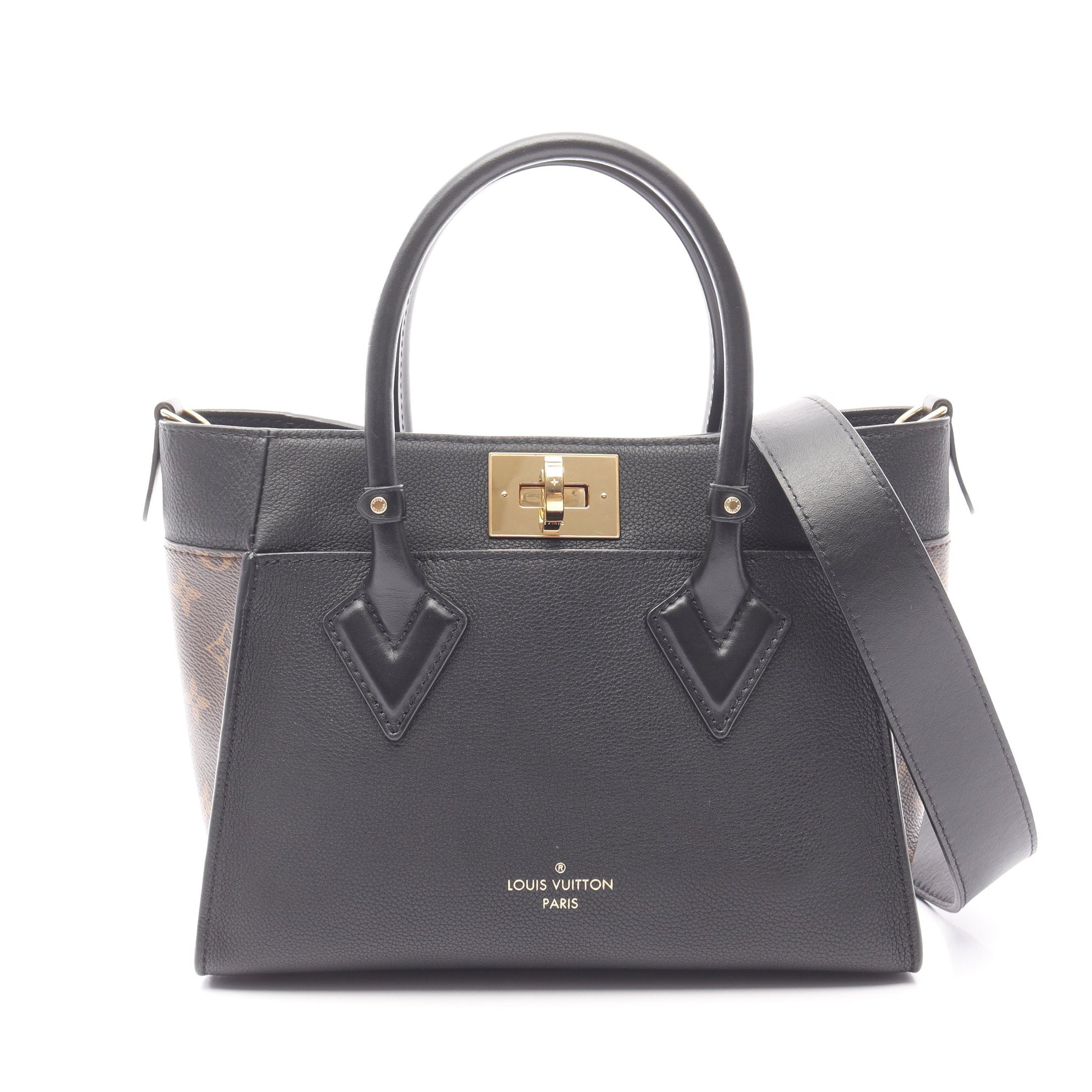 オンマイサイド PM モノグラム ノワール ハンドバッグ レザー PVC ブラック ブラウン 2WAY ルイヴィトン バッグ LOUIS VUITTON