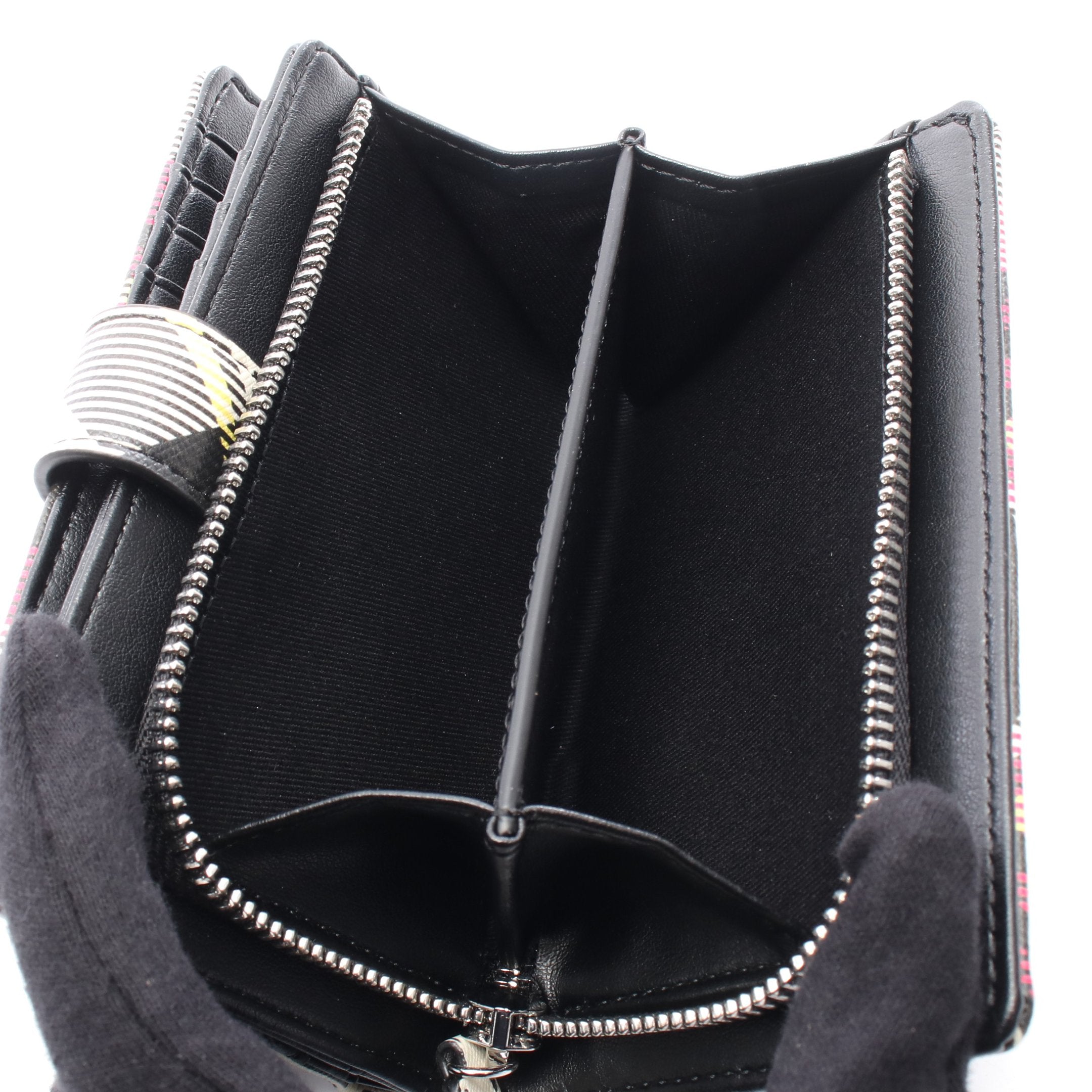 ZIP CARD WALLET オーブ 二つ折り財布 チェック フェイクレザー