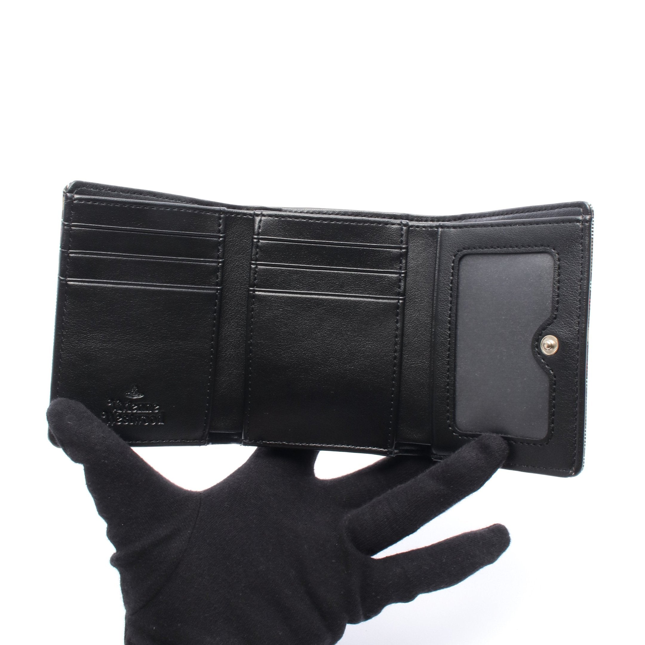 Vivienne Westwood 3つ折り財布 クロ レザー ヴィヴィアンウエストウッド 三つ折り財布 クロコダイル がま口