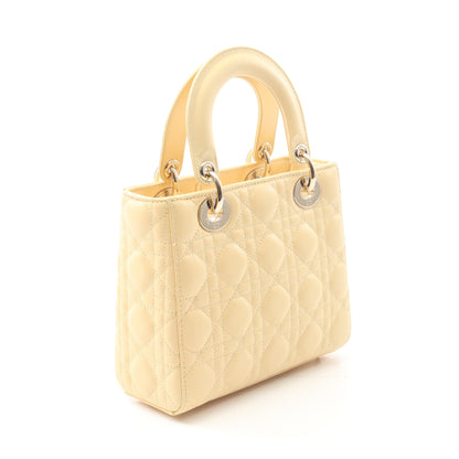 レディディオール スモール カナージュ ハンドバッグ レザー アイボリー 2WAY クリスチャンディオール バッグ Christian Dior