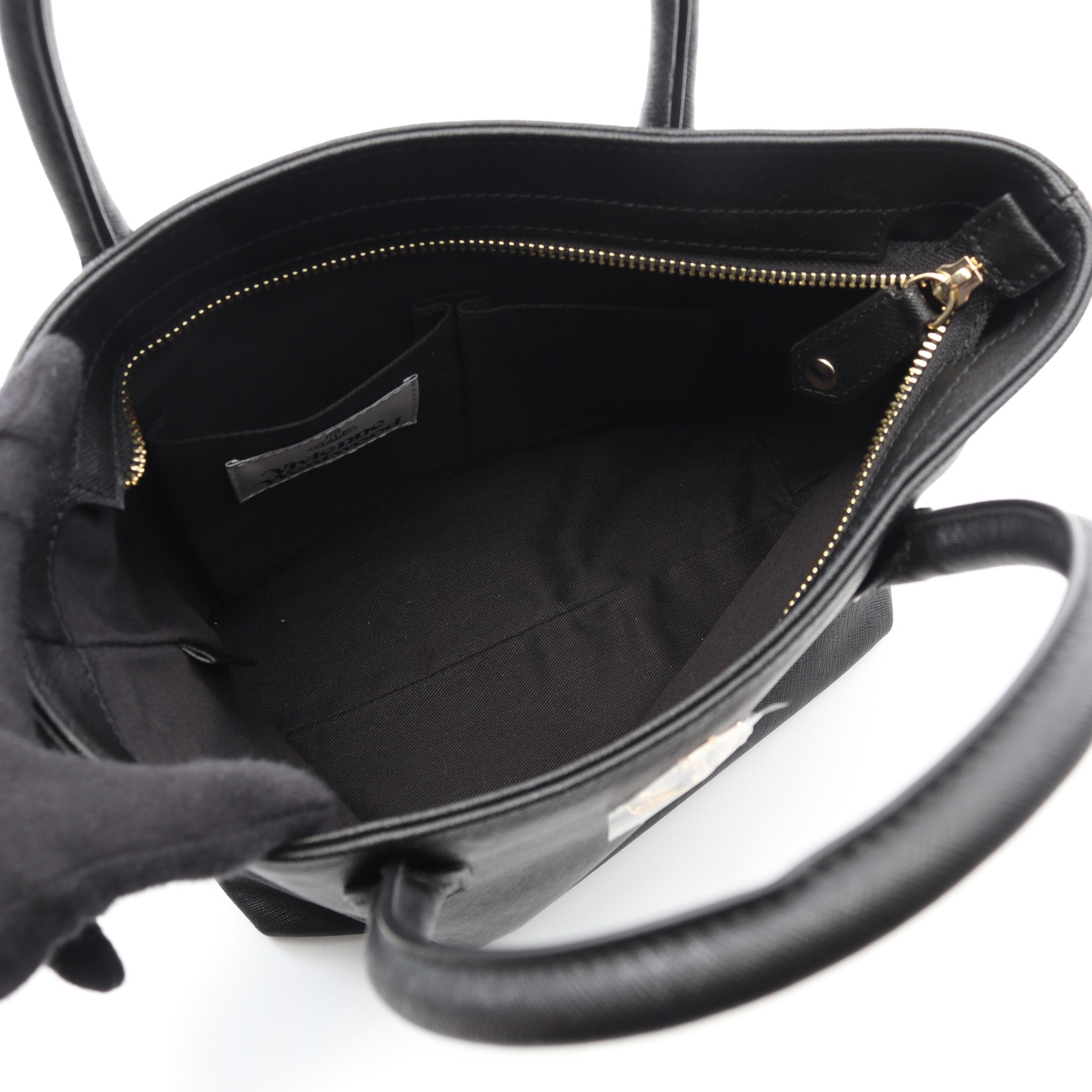 ハンドバッグ トートバッグ レザー ブラック 2WAY ヴィヴィアン