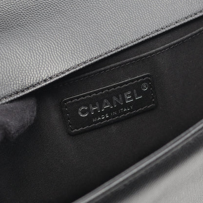 ボーイシャネル チェーンショルダーバッグ キャビアスキン ブラック アンティークシルバー金具 シャネル バッグ CHANEL