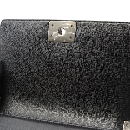 ボーイシャネル チェーンショルダーバッグ キャビアスキン ブラック アンティークシルバー金具 シャネル バッグ CHANEL