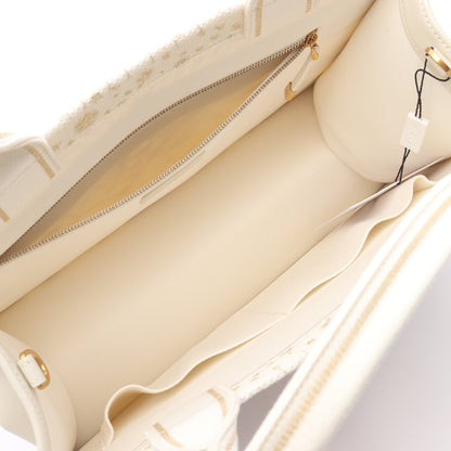 BOOK TOTE ブックトート ミディアム ハンドバッグ トートバッグ キャンバス レザー ホワイト ゴールド 2WAY クリスチャンディオール バッグ Christian Dior
