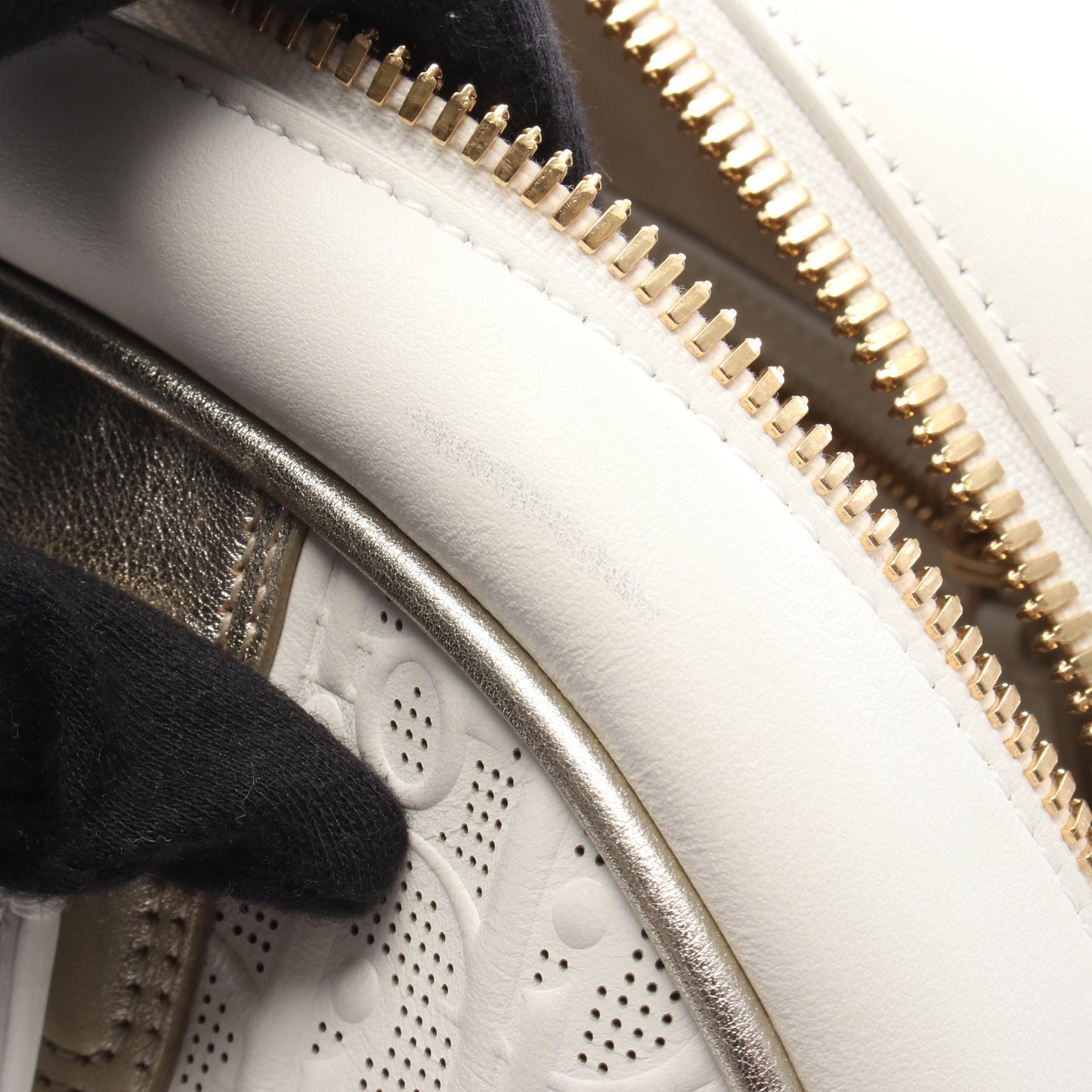 ヴァイヴ ボーリングバッグ ハンドバッグ レザー ホワイト ゴールド 2WAY クリスチャンディオール バッグ Christian Dior