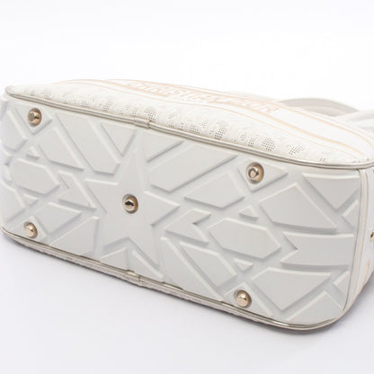 ヴァイヴ ボーリングバッグ ハンドバッグ レザー ホワイト ゴールド 2WAY クリスチャンディオール バッグ Christian Dior