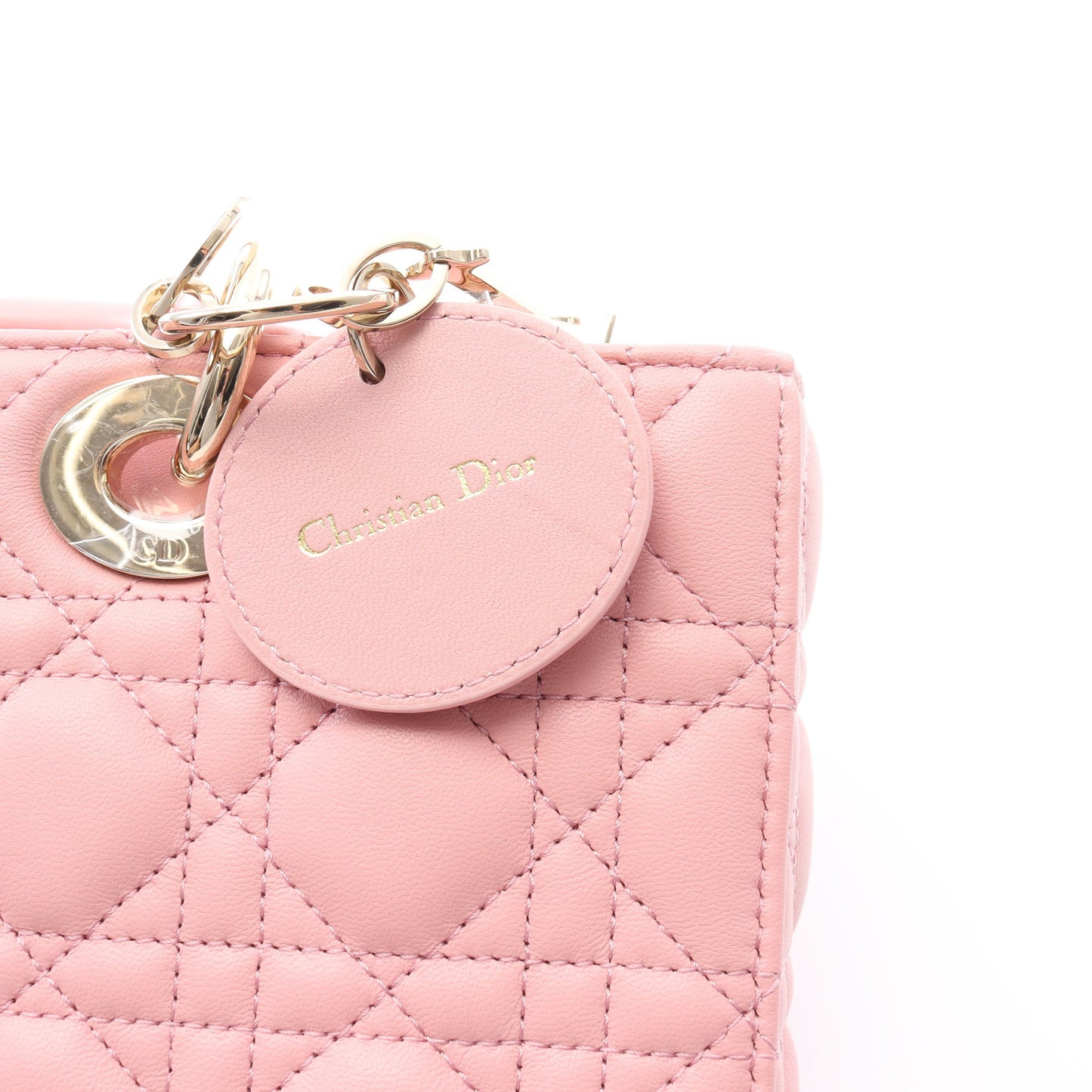 Lady D-Joy ミディアム カナージュ ハンドバッグ レザー ピンク 3WAY クリスチャンディオール バッグ Christian Dior
