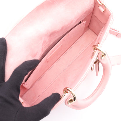 Lady D-Joy ミディアム カナージュ ハンドバッグ レザー ピンク 3WAY クリスチャンディオール バッグ Christian Dior