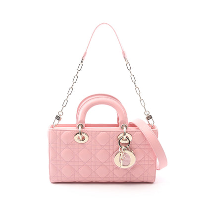 Lady D-Joy ミディアム カナージュ ハンドバッグ レザー ピンク 3WAY クリスチャンディオール バッグ Christian Dior