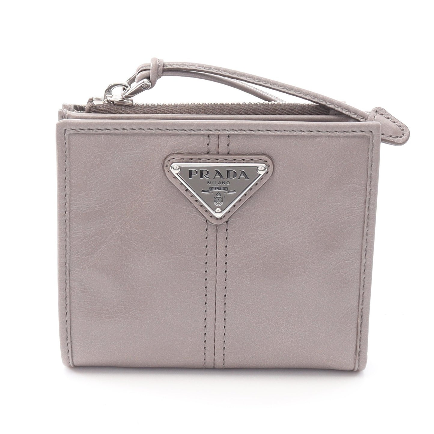 SOFT LUX 二つ折り財布 レザー グレー プラダ 財布・小物 PRADA