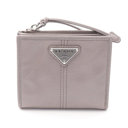 SOFT LUX 二つ折り財布 レザー グレー プラダ 財布・小物 PRADA