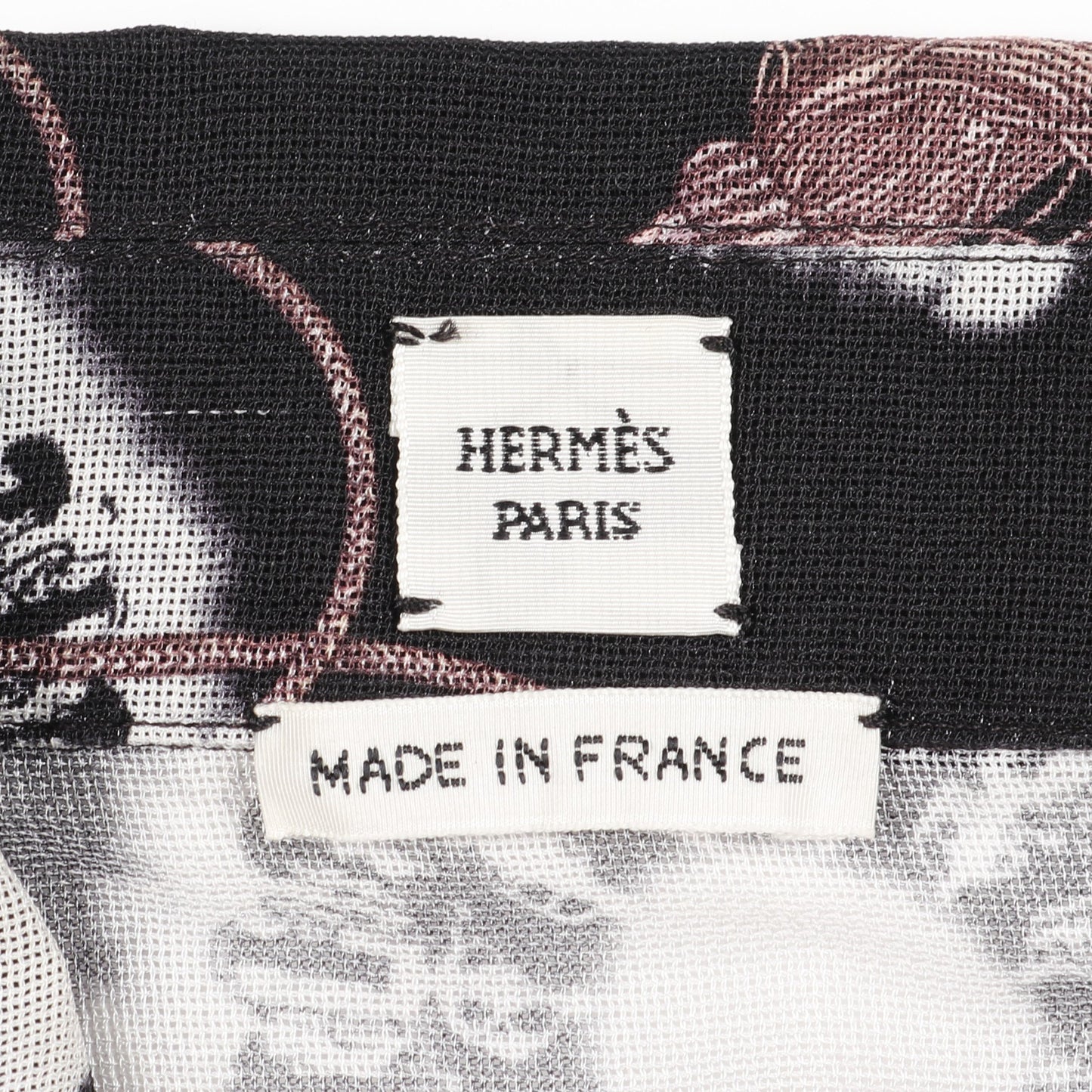 シャツ 長袖 総柄 シルク ブラック ピンク エルメス トップス HERMES