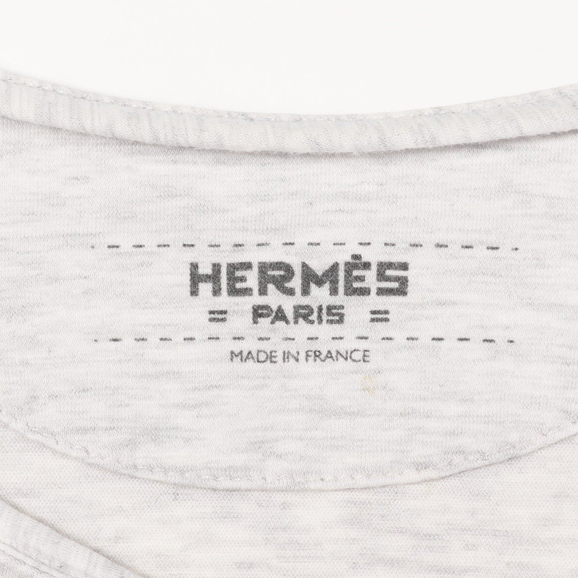 Tシャツ クルーネック 半袖 フェニックスプリント コットン ライトグレー マルチカラー エルメス トップス HERMES
