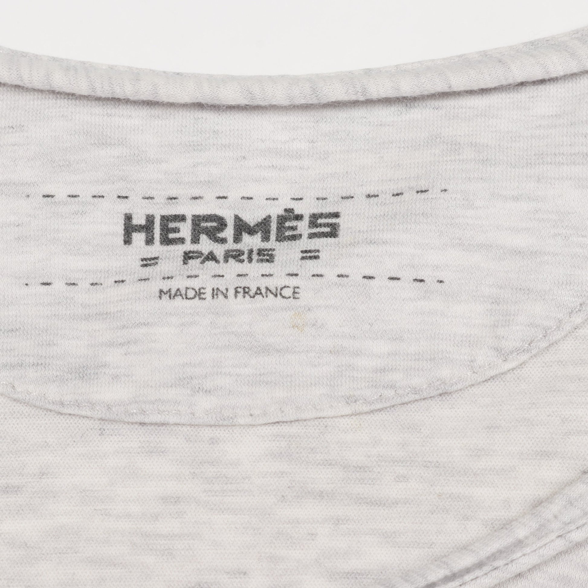 Tシャツ クルーネック 半袖 フェニックスプリント コットン ライトグレー マルチカラー エルメス トップス HERMES