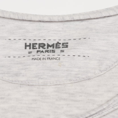 Tシャツ クルーネック 半袖 フェニックスプリント コットン ライトグレー マルチカラー エルメス トップス HERMES