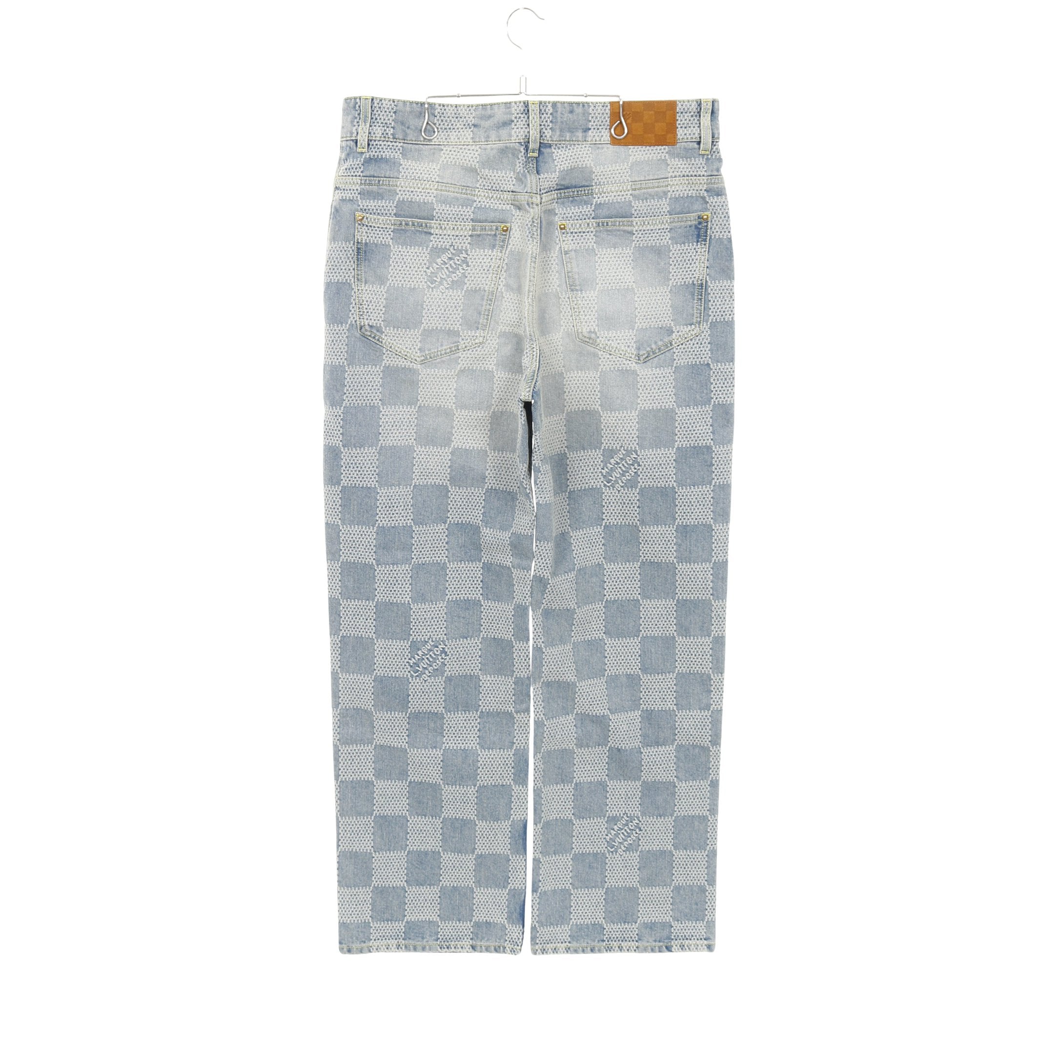 ダミエ デニムスケートパンツ デニムパンツ コットン ブルー ダミエ デニムスケートパンツ デニムパンツ コットン ブルー