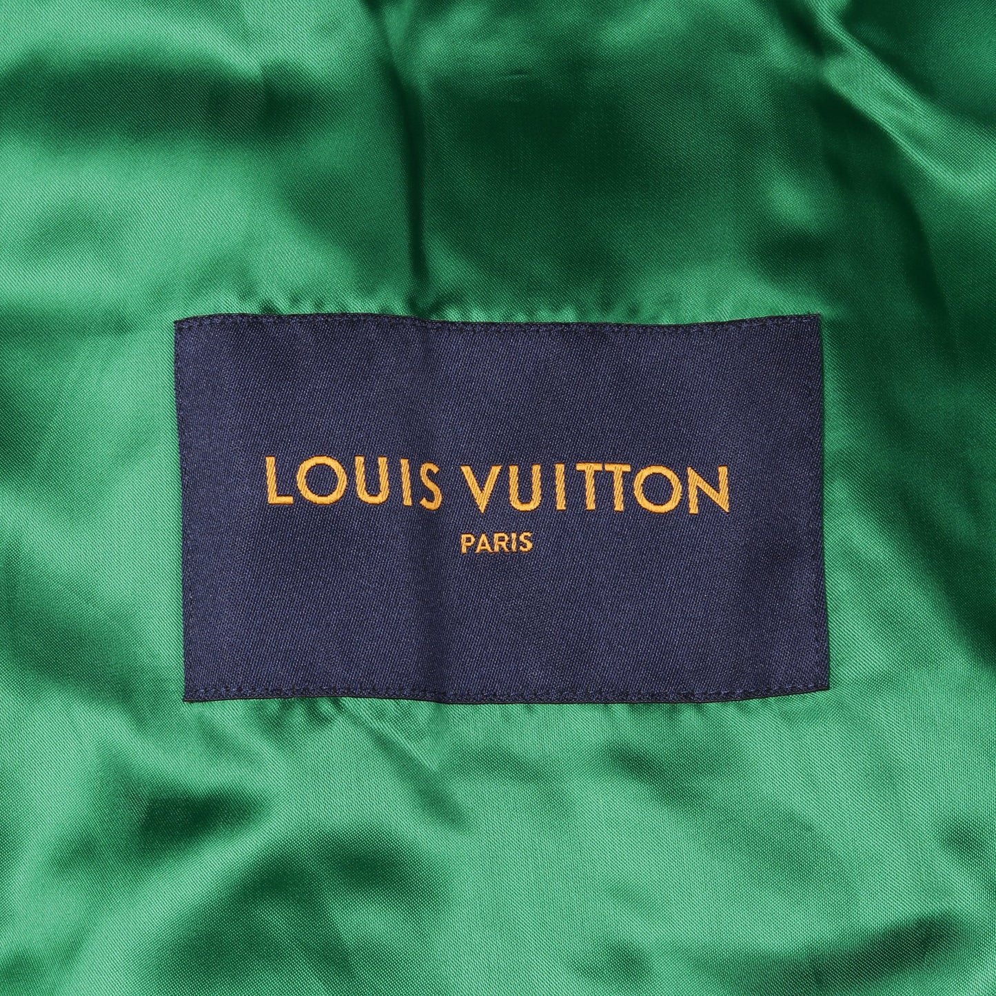 エンブロイダリー バーシティジャケット スタジャン ウール レザー グリーン ホワイト ルイヴィトン アウター LOUIS VUITTON