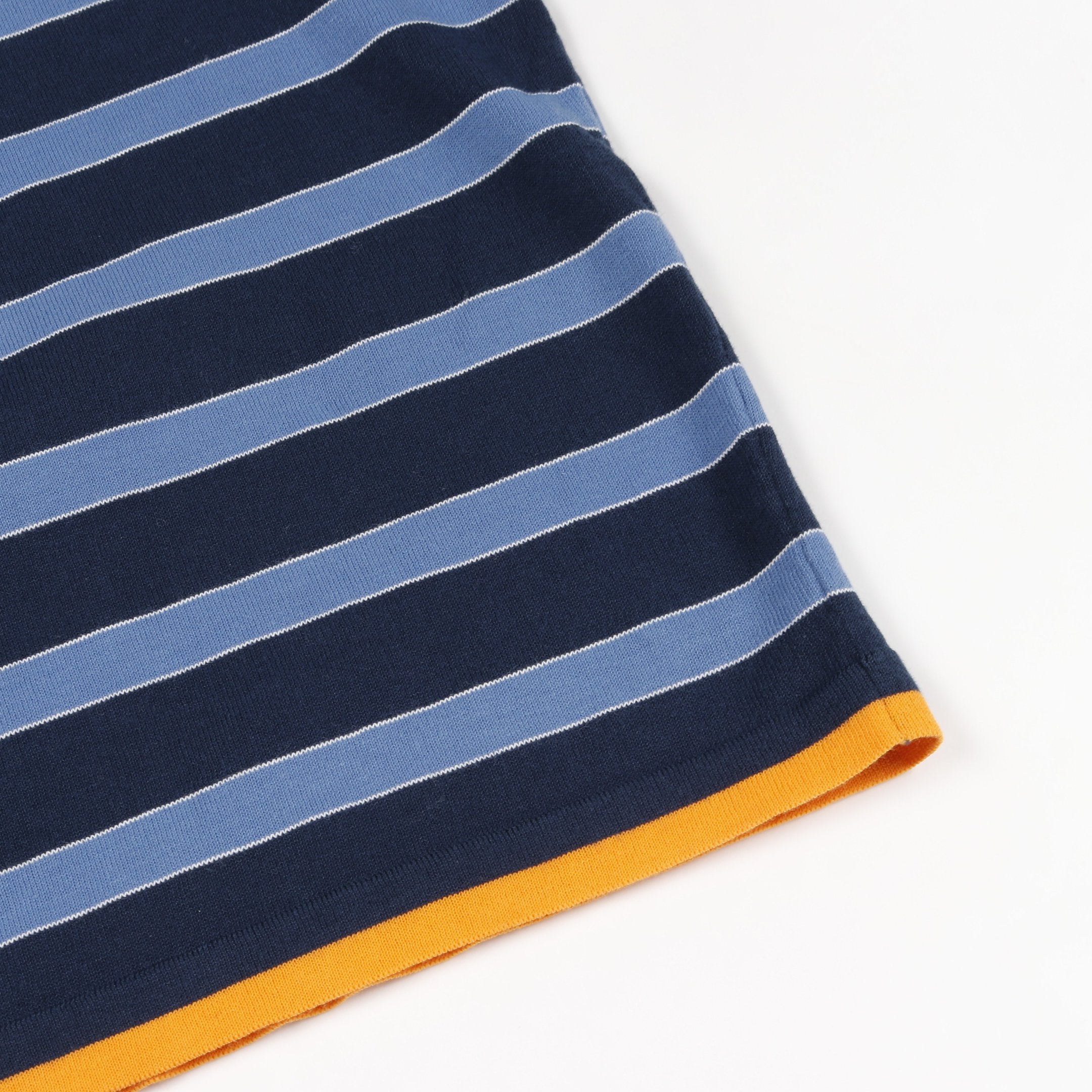 Tシャツ クルーネック ボーダー コットン ネイビー ブルー エルメス