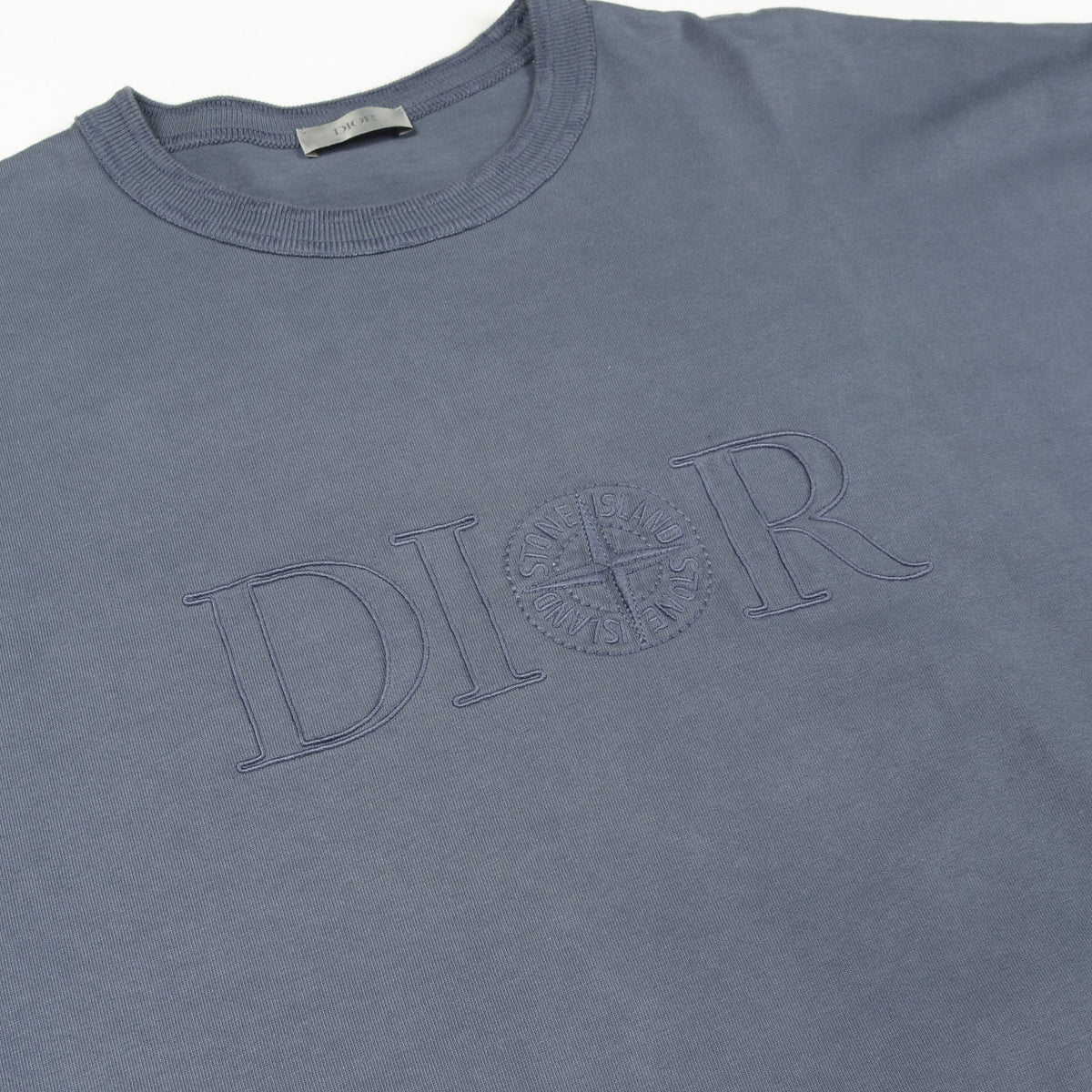 DIOR × STONE ISLAND Tシャツ コットン ブルーグレー ディオール – RECLO