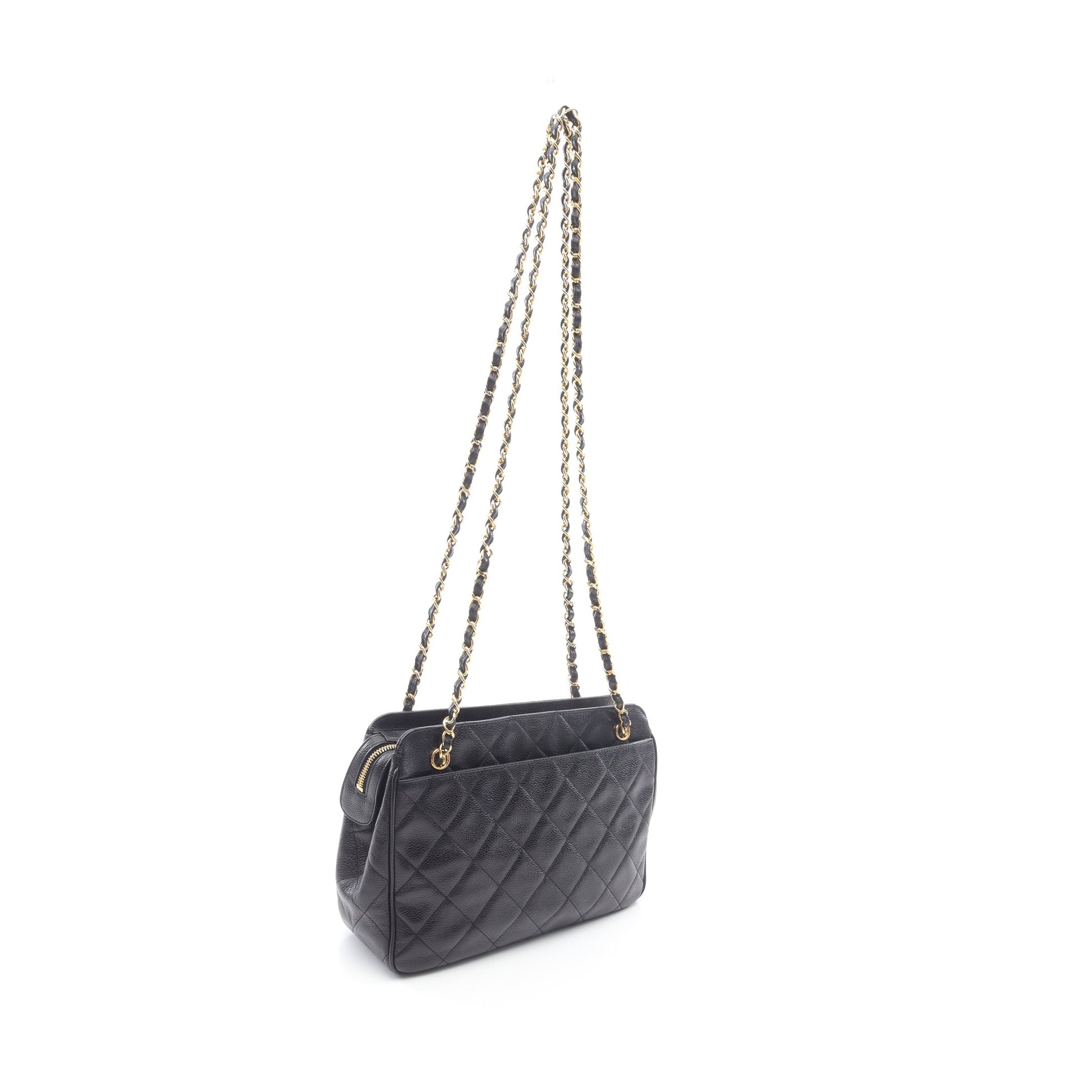 マトラッセ チェーンショルダーバッグ キャビアスキン ブラック ゴールド金具 シャネル バッグ CHANEL