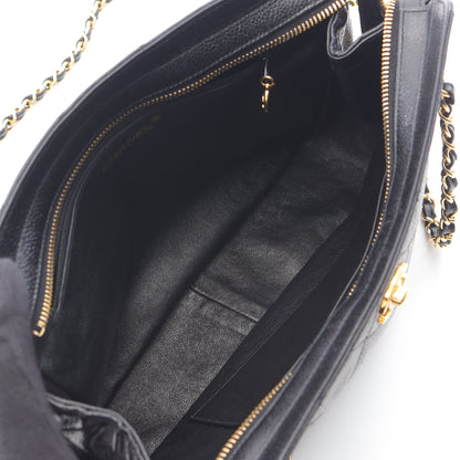 マトラッセ チェーンショルダーバッグ キャビアスキン ブラック ゴールド金具 シャネル バッグ CHANEL