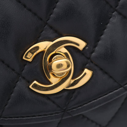 マトラッセ チェーンショルダーバッグ ラムスキン ブラック ゴールド金具 シャネル バッグ CHANEL