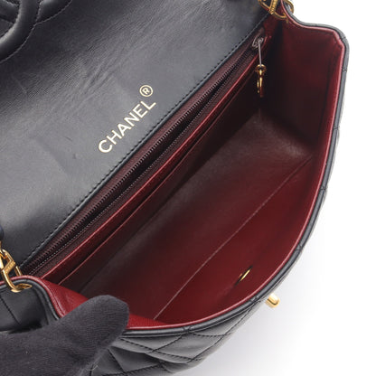 マトラッセ チェーンショルダーバッグ ラムスキン ブラック ゴールド金具 シャネル バッグ CHANEL
