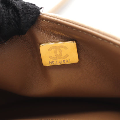 ボーイシャネル スモール チェーンショルダーバッグ ベロア ベージュ ゴールド金具 シャネル バッグ CHANEL