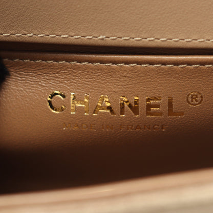 ボーイシャネル スモール チェーンショルダーバッグ ベロア ベージュ ゴールド金具 シャネル バッグ CHANEL