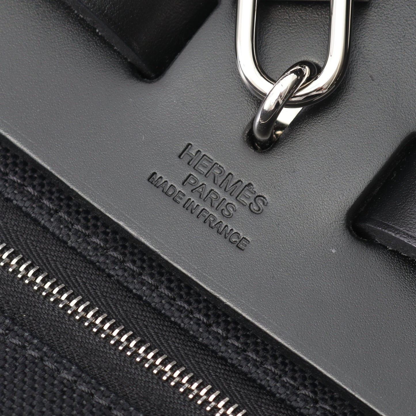 エールバッグジップPM ハンドバッグ トワルミリタリー ヴァッシュハンター ブラック シルバー金具 2WAY U刻印 エルメス バッグ HERMES