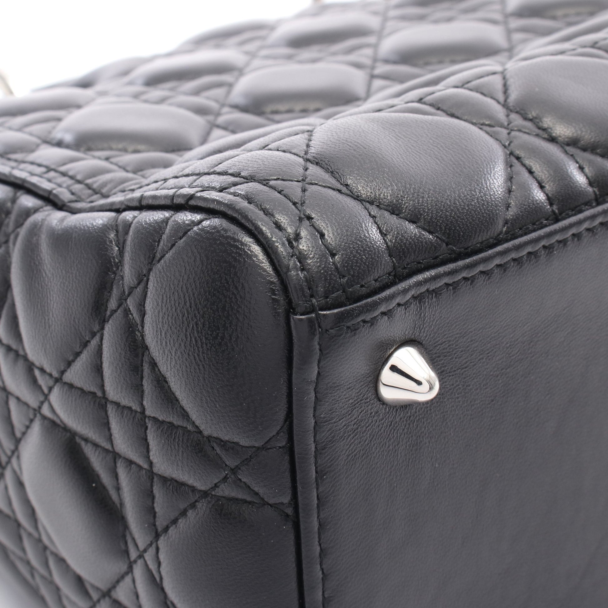 LADY DIOR レディディオール ハンドバッグ レザー ブラック 2WAY クリスチャンディオール バッグ Christian Dior