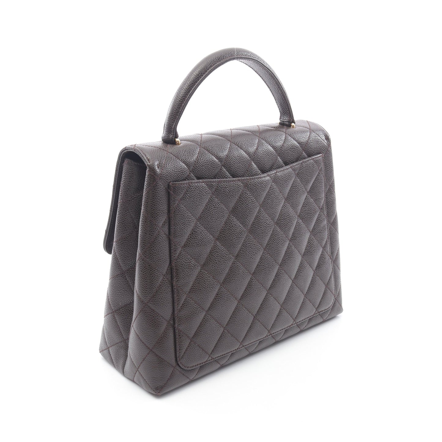 マトラッセ ハンドバッグ キャビアスキン ブラウン ゴールド金具 シャネル バッグ CHANEL