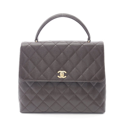 マトラッセ ハンドバッグ キャビアスキン ブラウン ゴールド金具 シャネル バッグ CHANEL