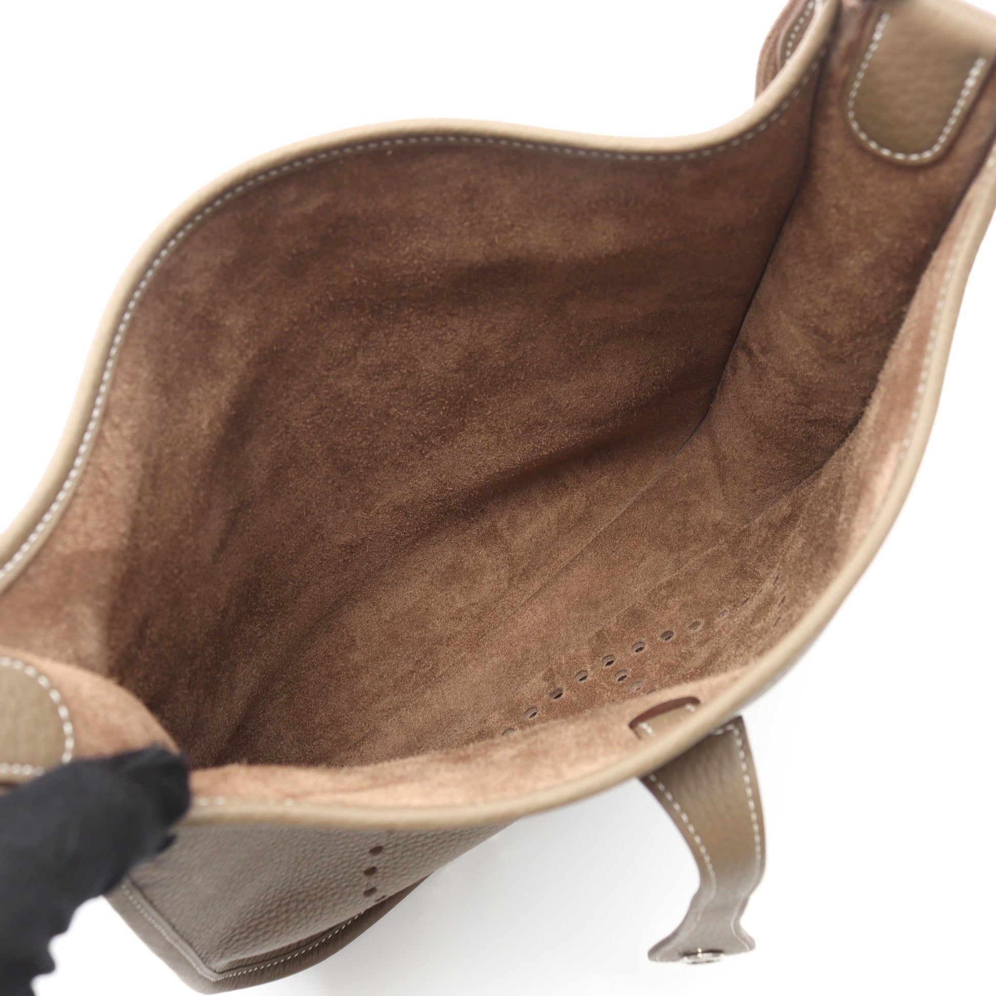 エヴリン 3 トロワ PM エトゥープ ショルダーバッグ トリヨンクレマンス グレーブラウン シルバー金具 K刻印 エルメス バッグ HERMES