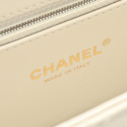 ココマーク チェーンショルダーバッグ ラムスキン オフホワイト ゴールド金具 シャネル バッグ CHANEL