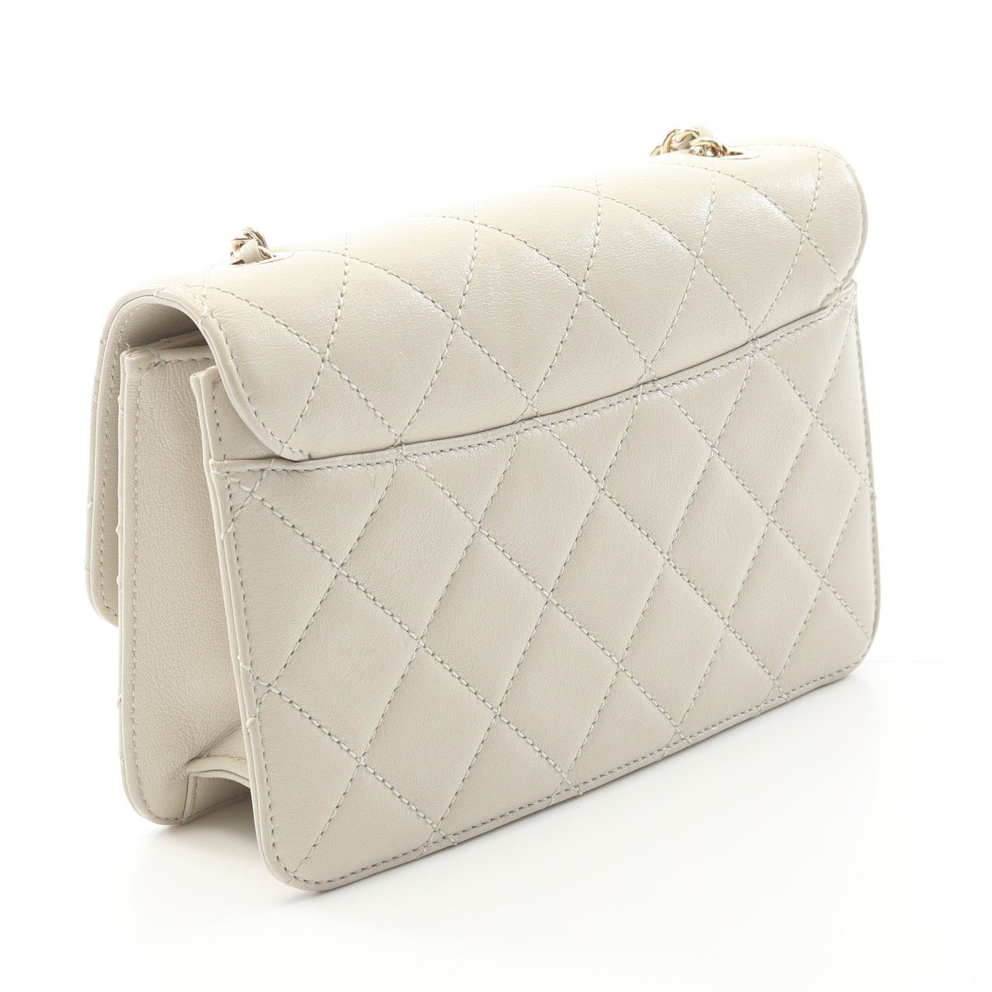 ココマーク チェーンショルダーバッグ ラムスキン オフホワイト ゴールド金具 シャネル バッグ CHANEL