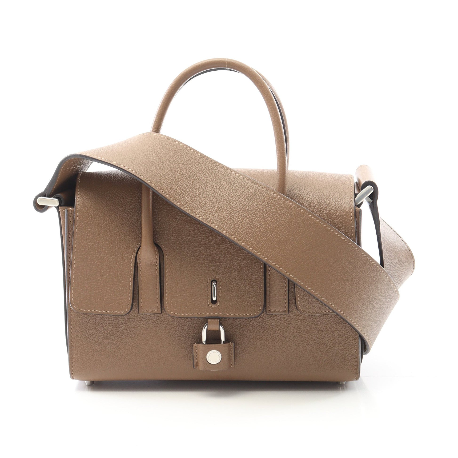 ニュー ドラッグ22 ブロンズドレ ハンドバッグ エバーカラー ブラウン シルバー金具 2WAY B刻印 エルメス バッグ HERMES